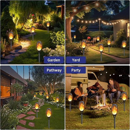 KYEKIO Solar Lights for Outside, 16Pack Solar Flame Torch Light, Garden Light Outdoor Waterproof, Solares Pathway Lights Outside for Yard Decorations, Flame Torches Outdoor Lighting Lawn Patio Art