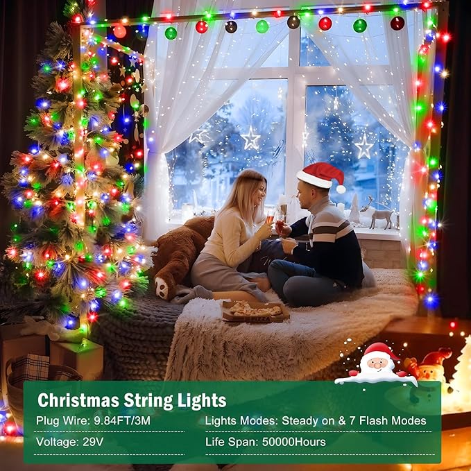 SAUIRS 403FT 1000 LED Christmas Lights Outdoor String Lights with 8 Modes Timer Waterproof Fairy Light Plug in for | Lumora