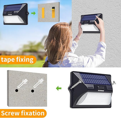 intelamp Solar Fence Lights Outdoor, 6 Packs 9 Colors & RGB Color Changing Deck Lights Waterproof, Solar Powered LED Wall Lighting Lamp Exterior for Outside Backyard Post Patio Yard Steps Stairs