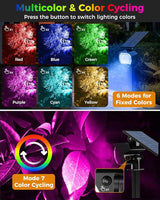 btfarm Solar Lights Outdoor Waterproof IP65-2 Pack LED Color Changing Spot Light 7 Lighting Color RGB Powered | Lumora