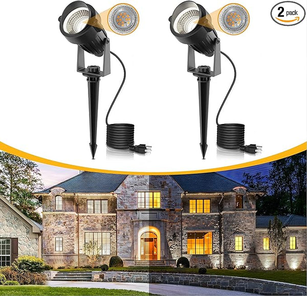 L LOHAS LED 5W Dusk to Dawn Outdoor Lighting, Auto On/Off 6000K Landscape Outdoor Spotlight, IP66 Waterproof Plug | Lumora