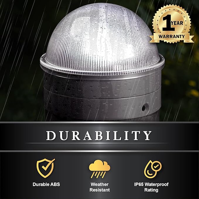Classy Caps CH2233S Summit Chain Link Solar Post Cap, Silver – High Output LED, Fits 1-7/8", 2", 2-2/8",2.5 | Lumora
