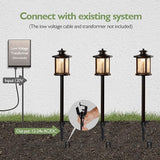 LITFIT Low Voltage Landscape Lighting, 12V 3.4W 155LM 3000K Outdoor Path Lights with Connectors, Crackled Shade | Lumora