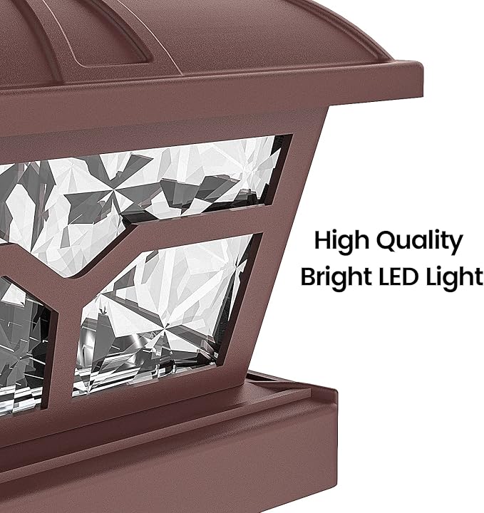 SIEDiNLAR Solar Post Cap Lights Outdoor 2 Color Modes 8 LEDs for 4x4 5x5 6x6 Posts Fence Deck Patio Decoration Warm | Lumora