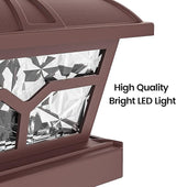 SIEDiNLAR Solar Post Cap Lights Outdoor 2 Color Modes 8 LEDs for 4x4 5x5 6x6 Posts Fence Deck Patio Decoration Warm | Lumora