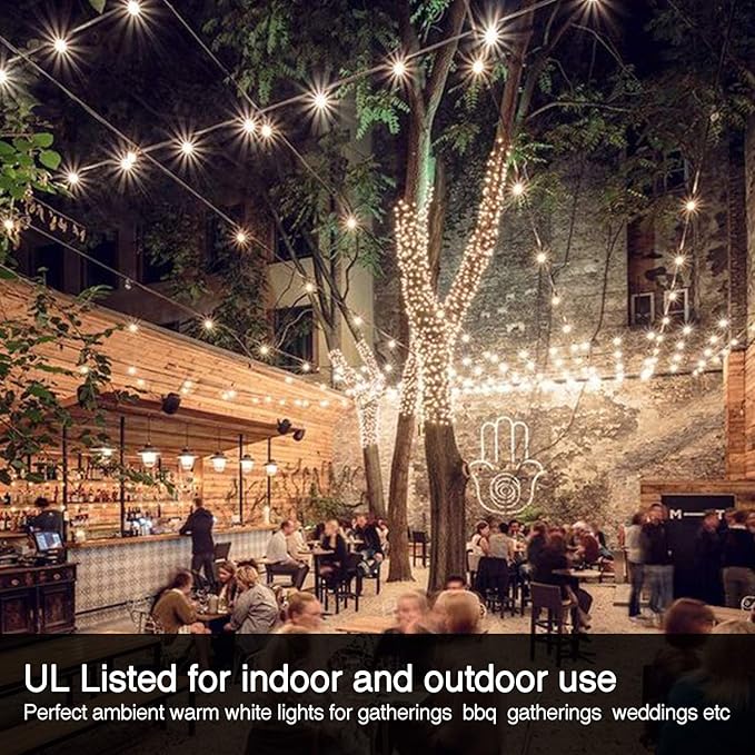 Banord 100FT G40 Globe String Lights, 2700K LED Outdoor Patio Lights String with 50 Dimmable Shatterproof Bulbs | Lumora