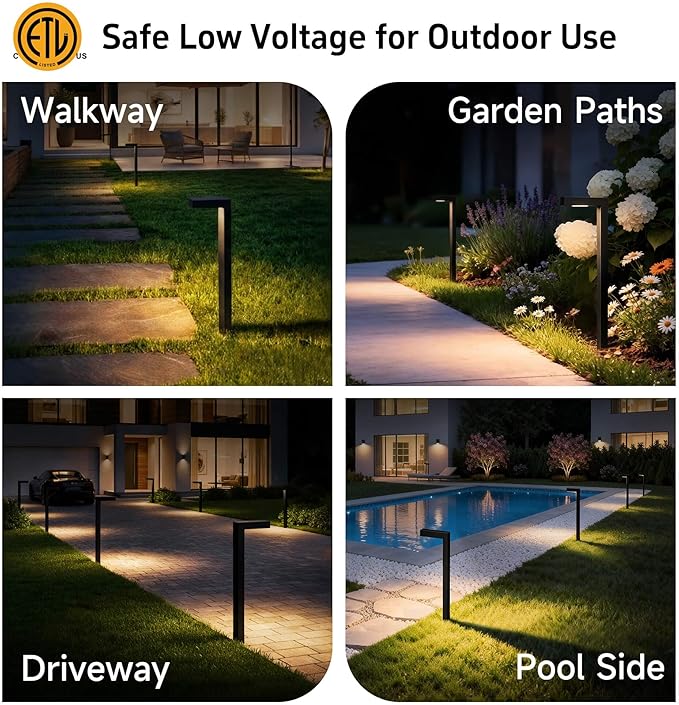 Gardenreet Brass Landscape Path Lights, LED 12V Low Voltage Pathway Lights Wired, Modern Outdoor Garden Lights | Lumora