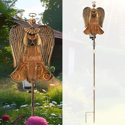 Angel Stake Solar Lights 40.94 Inch, Auto On/Off LED Pathway Lights for Yard Patio Cemetery, Waterproof Outdoor Decor Christmas Memorial Gift for Women Mom