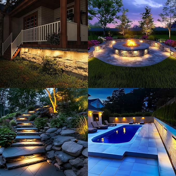 Teekuv 8 Pack 12 Inch LED Hardscape Lighting, 6W Retaining Wall Lights IP65 Waterproof Paver Lights, 12V AC/DC Low | Lumora