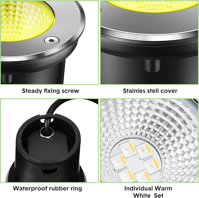 Yahenda 8 Sets Low Voltage Landscape Lights 5W LED Warm White Outdoor Waterproof Deck Lights with Connectors | Lumora