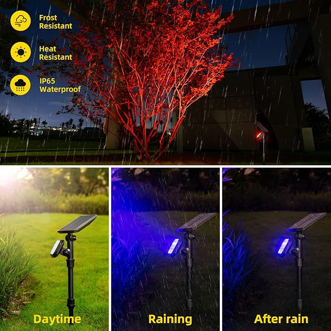 ROSHWEY Solar Spot Lights Outdoor, Colored Solar Outdoor Lights Waterproof Christmas Solar Powered Spotlight | Lumora