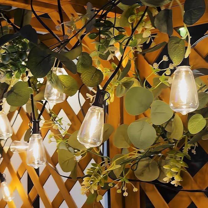 DELight 200Ft LED Outdoor String Lights Waterproof Dimmable 100 Shatterproof ST38 Vintage Edison Bulbs 2700K Hanging Outside for Patio Backyard Cafe Garden Bistro Porch Gazebo Event Party
