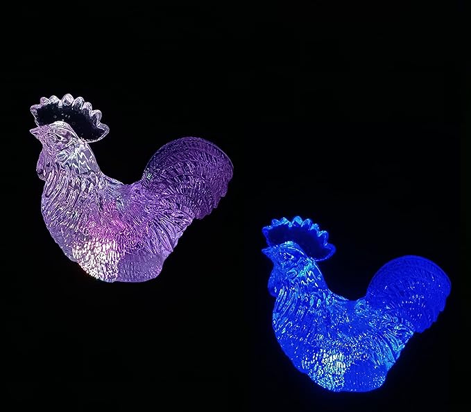 Starry Illuminate 2 PCS Solar Color Changing Style Garden Stake Light Pathway Stake Light (Rooster)