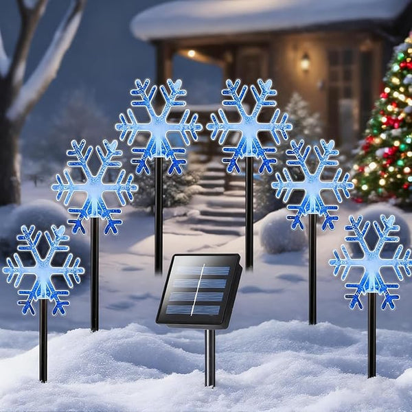 Christmas Snowflake Pathway Lights, 6 Pack Outside Walkway Markers Lights 7.5 Feet Christmas Outdoor Decorations | Lumora