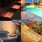 Solar Driveway Lights Color Changing, 6x9 Inch Solar Paver Light, Heavy Duty IP67 Waterproof Recessed Brick LED | Lumora