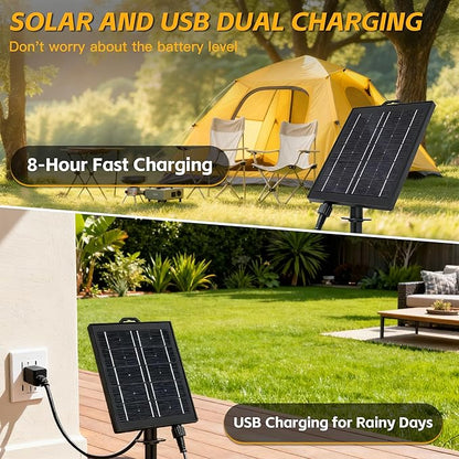 54(48+6) FT Solar String Lights Outdoor IP65Waterproof, Garden LightUSB & Solar Charging,With Remote And 24+2 LED Shatterproof Bulb 8 Light Modes,Dimmable solar lights,Decoration For Camping Backyard