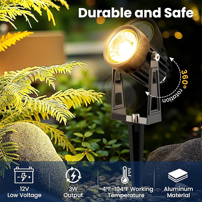All-in-One Outdoor Low Voltage Landscape Lighting Kit, LED Landscape Spot Lights with 60W Transformer and 65FT | Lumora