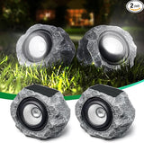 2 Pack Solar Rock Lights Outdoor, Angle Adjustable Solar Lights Outdoor Waterproof, LED Solar Garden Lights, Auto | Lumora