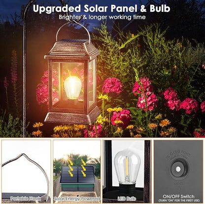 UBright Solar Lights Lantern Outdoor Hanging Solar Lights Outdoor Waterproof 1 Pack