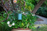 Allsop Soji Stella - Tin Art' Punched Luminaria - Cylinder - 7.5" - Outdoor Solar Latern - Metallic Emerald | Lumora
