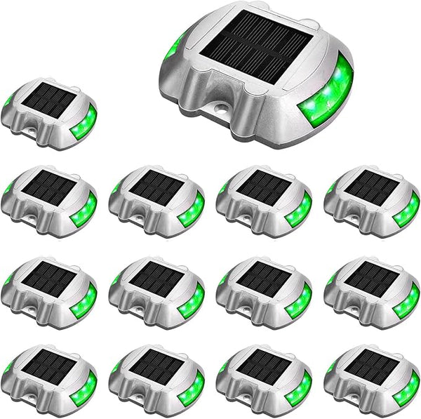 JIGUOOR Solar Deck Lights LED Driveway Lights Solar Powered Dock Light Outdoor IP68 Waterproof Road Markers for | Lumora