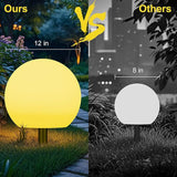 12 Inch Solar Ball Light, Outdoor Globe Light with Remote Control, 10 Modes RGB Color Changing, Waterproof Color | Lumora