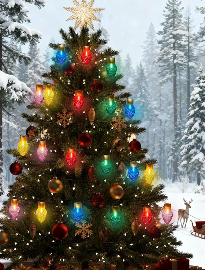 16Ft Jumbo LED Multicolor Valentine's Day String Lights Outdoor with 10 T13 LED Strawberry Bulb, Clear Multicolor | Lumora