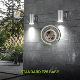 ASD 1 Light Outdoor Wall Light Fixture | 60W E26 Socket 120V ETL Cylinder Up Down Lights | LED/CFL/Incandescent | Lumora