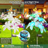 Garpar Solar Lily Lights with Swaying Butterflies, Upgraded Garden Solar Lights Outdoor Decorative, Waterproof | Lumora