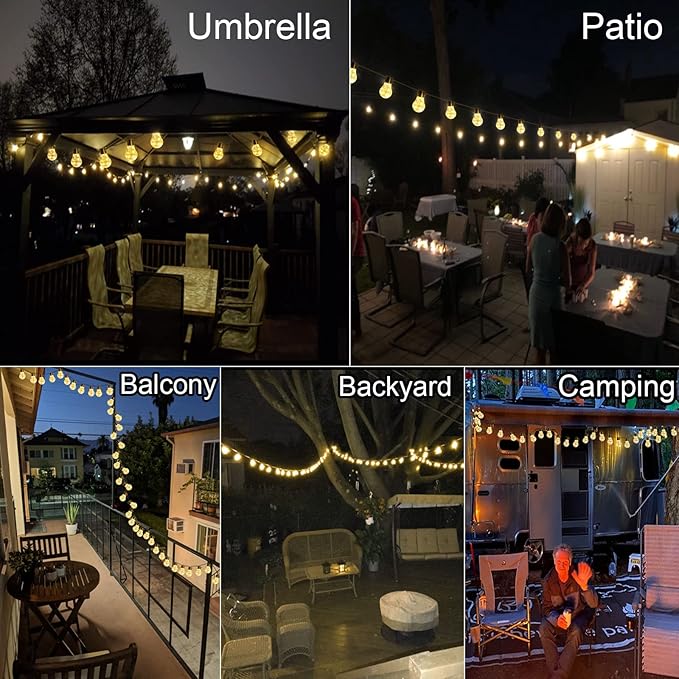 14ft Battery Operated 20 Hanging Bulb 100 LED String Lights, Vintage Commercial Battery Outdoor Lights for Indoor | Lumora