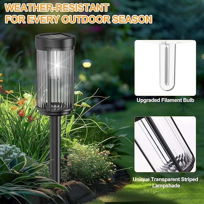 EXCMARK 16 Pack Outdoor Solar Lights Waterproof for Yard Garden Walkway Pathway Lawn Decorative Contemporary | Lumora