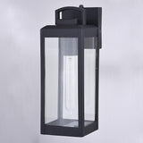 VAXCEL Kinzie Outdoor Porch Light, 5" W x 14.25" H Black Outdoor Lantern, Modern Dusk to Dawn Wall Light for Porch | Lumora