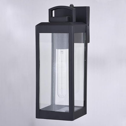 VAXCEL Kinzie Outdoor Porch Light, 5" W x 14.25" H Black Outdoor Lantern, Modern Dusk to Dawn Wall Light for Porch, Patio, Deck, or Front Door