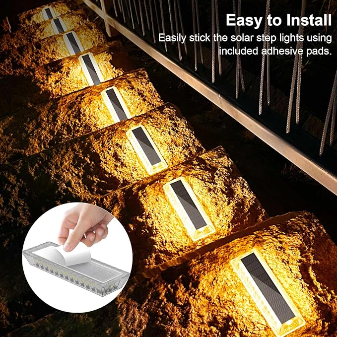Lacasa Solar Deck Lights 4 Pack, Driveway Dock LED Light Solar Powered Outdoor Waterproof Road Markers for Step | Lumora