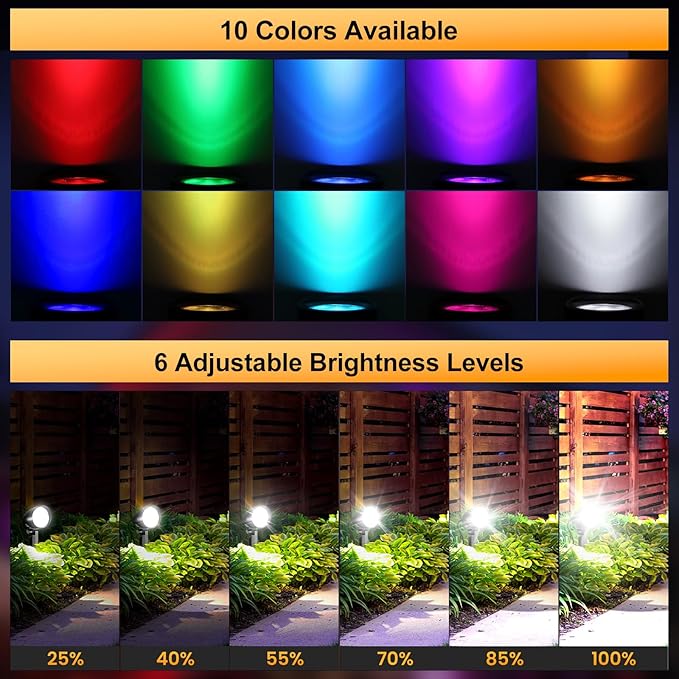 20W RGBW Color Changing Outdoor Spotlight with Remote Control 1880LM IP66 Waterproof LED Spot Lights for Christmas | Lumora