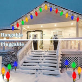 SUNSGNE C9 Christmas Pathway Lights, 7Ft Outdoor Stake with 4 Jumbo Multicolor LED Bulbs, Connectable Marker for | Lumora