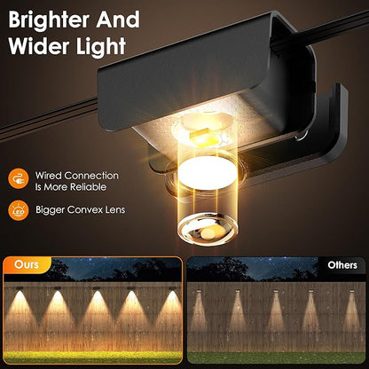 Fence Lights Outdoor, IP65 Waterproof Deck Light with 45.93ft Cable, Warm White Step Lights for Stairs, Step, Yard, Patio, and Pathway (10 Pack)