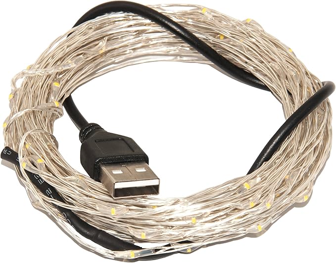 Karlling USB Plug in LED Fairy Lights,100 LED Bulbs 33 Ft Silver Wire Waterproof - Outdoor Security Flood Light | Lumora