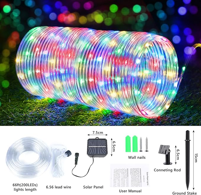 Solar Rope Lights, 2 Packs Total 132ft 400LED Solar String Lights, 8 Modes Waterproof Solar Powered Outdoor Light | Lumora
