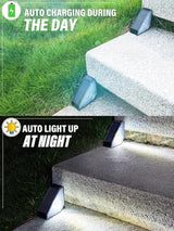ROSHWEY Solar Step Lights for Outside Waterproof, 8 Pack Outdoor Deck Steps Lights, Triangle Solar Stair Light for | Lumora