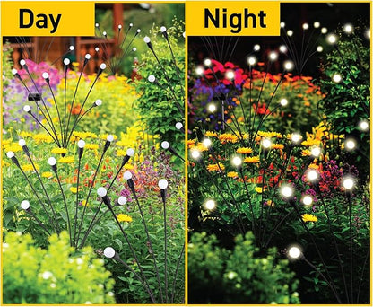 Sensor Brite Solar Garden Lights, Adjustable Firefly Lights with 10-Hour Illumination, Auto ON/Off Outdoor Garden Lights, Easy Install LED Light Pair, Weatherproof Garden Decor, Pack of 2