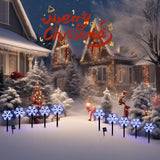 BRIGHTDECK Snowflake Solar Christmas Decorations Outdoor, 10 Pack LED Christmas Pathway Lights, Waterproof | Lumora
