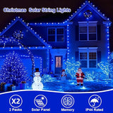 QITONG 2 Pack Blue and White Solar Christmas Lights, Each 66ft 200 LED Solar String Lights Outdoor Waterproof, 8 | Lumora