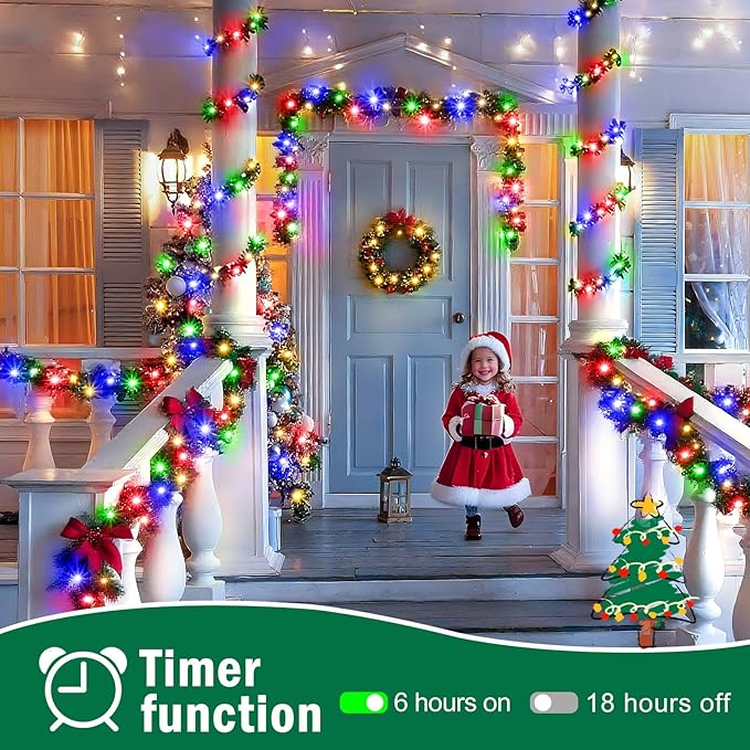 SAUIRS 197FT 500 LED Christmas Lights Outdoor String Lights with 8 Modes Timer Waterproof Fairy Light Plug in for | Lumora