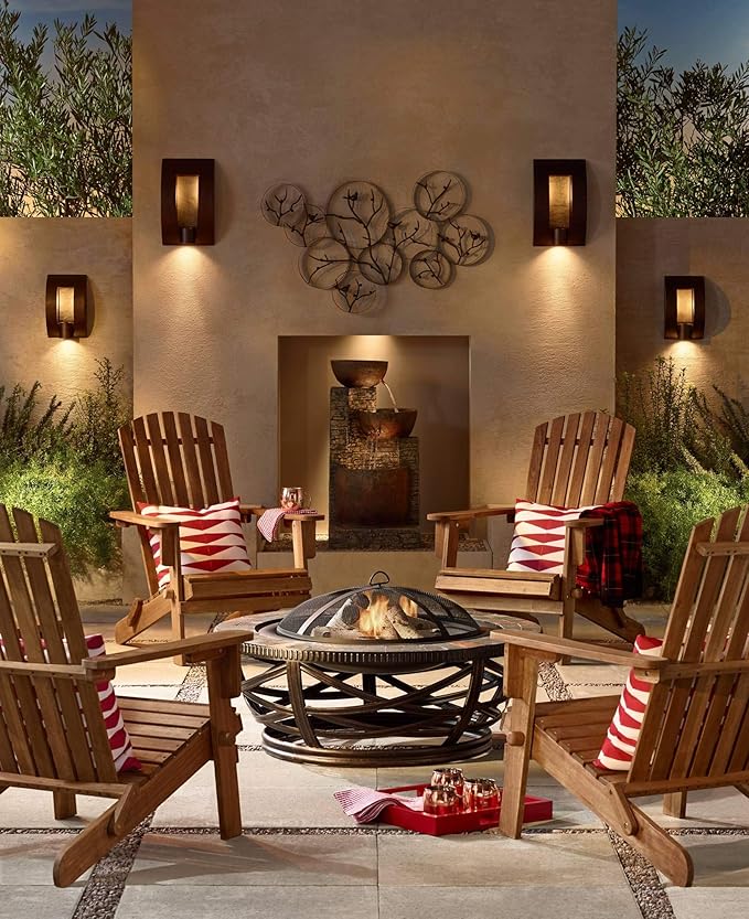 Franklin Iron Works Modern Industrial Outdoor Wall Light ADA Compliant Fixture Brown Bronze 12" Framed Slate Downlight for Exterior House Porch Patio Outside Deck Garage Yard Front Door Garden Home