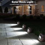 Outdoor Solar Rock Light - 4 Pack, Fake Rock IP65 Waterproof LED Super Bright Spotlight for Deck, Staircase, Woods | Lumora