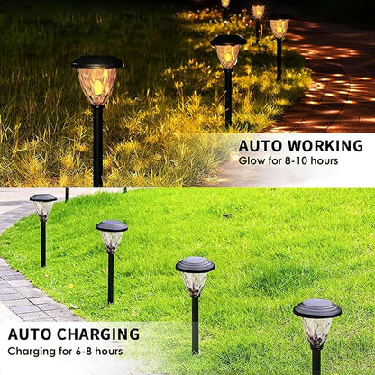 Dynamic Solar Pathway 2 Pack Flickering Flame Outdoor Yard LED Lawn Lights - IP65 Waterproof, Weatherproof Garden Decor for Patio Path Walkway Sidewalk on Christmas