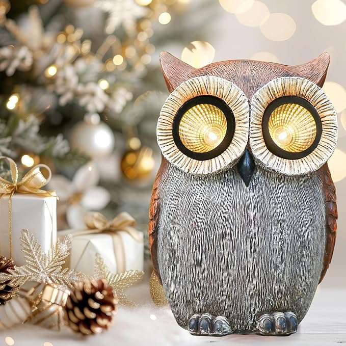 DKJOCKY Owl Gifts for Women, Solar Owl Decorations for Yard, Garden Oranments Outdoor Gardening Gifts for Mom Women | Lumora