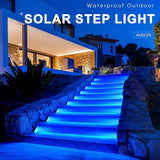 12 Pack Solar Stair Lights, Outdoor Step Lights with Waterproof IP67, Blue Color LED Solar Light for Outside Light | Lumora