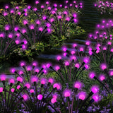 Kohlrabi Solar Garden Lights Outdoor, 6 Pack 60 LED Pink Firefly Lights Waterproof, Sway by Wind, Solar Swaying | Lumora